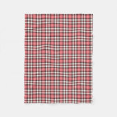 Koraal Roze, Zwart en Wit Plaid Patroon Fleece Deken (Voorkant)