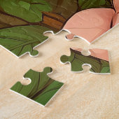 Koraal Rozen en stenen muur Legpuzzel (Zijkant)