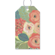Koraal Rozen Gift Labels