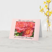 Koraal Rozen Kaart (Gele Bloem)