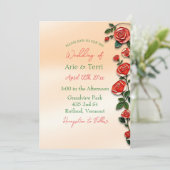  Koraal Rozen Mozaïek Mr. en Mrs Wedding Kaart (Staand voorkant)