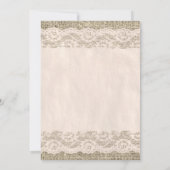 Koraal Rustic Lace & Barn Wood Wedding Invitations Kaart (Achterkant)