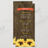 KORAAL RUSTIEK ZONNEBLOEM MENU KAART (Voorkant / Achterkant)