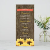 KORAAL RUSTIEK ZONNEBLOEM MENU KAART (Staand voorkant)