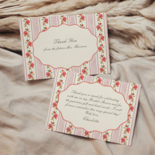 Koraal Salie Blush Cottage Bruidsdiner Bedankkaart