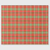 Koraal & Salie Plaid Cadeaupapier (Vlak)