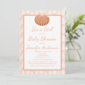 Koraal Schelp Baby Shower Kaart (Staand voorkant)