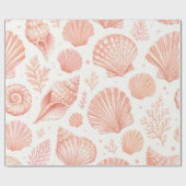 Koraal Schelp Kuststrand Cadeaupapier (Vlak)