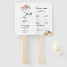 Koraal & Schelp strand Huwelijk Handwaaier