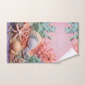 Koraal, schelpen, strand, oceaan bad handdoek (Handdoek)