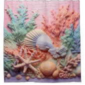 Koraal, schelpen, strand, oceaan douchegordijn (Voorkant)