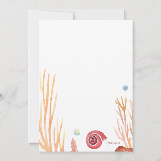 Koraal Schelpen Uitnodiging (Achterkant)