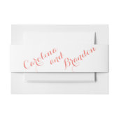 Koraal Script bruiloft uitnodiging buik bands Uitnodigingen Wikkel (Voorkant Voorbeeld)