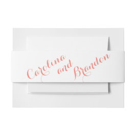 Koraal Script bruiloft uitnodiging buik bands Uitnodigingen Wikkel