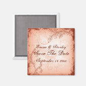  koraal scroll blad Save the Date Magneet (Voorkant / Achterkant)