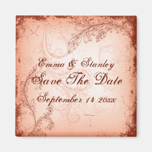 koraal scroll blad Save the Date Magneet