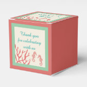 Koraal Seahorse Bestemming Bruiloft Favor Dozen Bedankdoosjes (Voorkant Zijde)