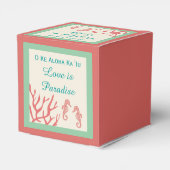 Koraal Seahorse Bestemming Bruiloft Favor Dozen Bedankdoosjes (Achterkant)