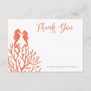 Koraal Seahorse Dank u Bedankkaart