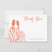 Koraal Seahorse Dank u Bedankkaart (Voorkant)
