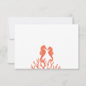 Koraal Seahorse Dank u Bedankkaart (Achterkant)