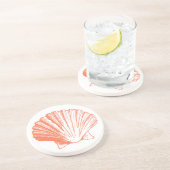 Koraal Seashell-Onderzetters Zandsteen Onderzetter (Zijkant)