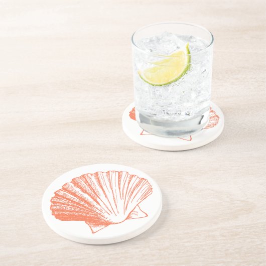 Koraal Seashell-Onderzetters Zandsteen Onderzetter (Zijkant)