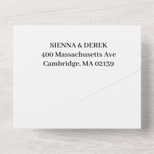 Koraal & Seashell strand bruiloft All In One Uitnodiging (Achterkant)