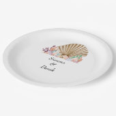 Koraal & Seashell strand bruiloft Papieren Bordje (Gekanteld)