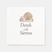 Koraal & Seashell strand bruiloft Servet (Voorkant)