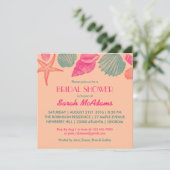 Koraal Seashells Weddenschap Bridal Uitnodiging (Staand voorkant)