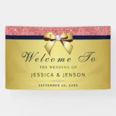 Koraal Sequins Marine Gouden Diamanten Boog Bruilo Spandoek (Horizontaal)