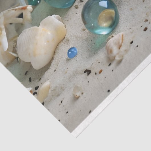 Koraal & Shell Display Pastelblauw Weefselpapier Tissuepapier (Detail)