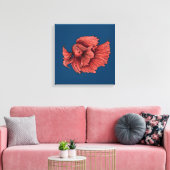 Koraal Siamese kempvis Canvas Afdruk (Insitu (Woonkamer))