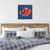 Koraal Siamese kempvis Canvas Afdruk (Insitu (Slaapkamer))