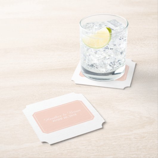 Koraal simpply Elegant Wedding Kartonnen Onderzetters (Insitu)