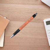 Koraal sinaasappel aangepaste monogram naam Dank u Pen