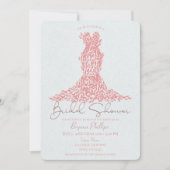 Koraal Sinaasappel Bladeren Dress Modern Vrijgezel Kaart (Voorkant)