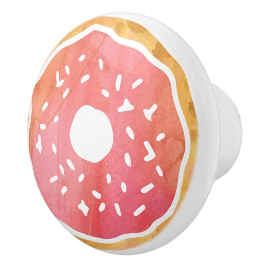 Koraal Sinaasappel Donut keramische knop (Rechts)