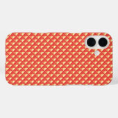 Koraal sinaasappel, enamel look, bestudeerd raster Case-Mate iPhone case (Achterkant (horizontaal))