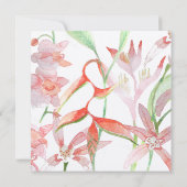 Koraal Sinaasappel Heliconia Bloem Waterverf Bruil Kaart (Achterkant)