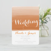 Koraal Sinaasappel meloen Waterverf Modern Glam Br Kaart (Staand voorkant)