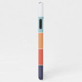 Koraal Sinaasappel Rood Donkerblauw Seafoam Groene iPhone Hoesje (Rechterkant)