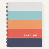 Koraal Sinaasappel Rood Donkerblauw Seafoam Groene Notitieboek (Voorkant)