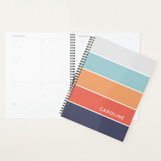 Koraal Sinaasappel Rood Donkerblauw Seafoam Groene Planner (Display)