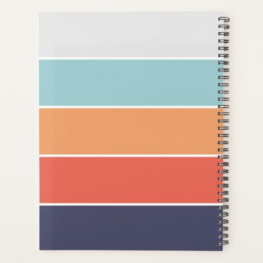 Koraal Sinaasappel Rood Donkerblauw Seafoam Groene Planner (Achterkant)