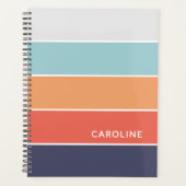 Koraal Sinaasappel Rood Donkerblauw Seafoam Groene Planner (Voorkant)