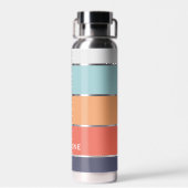 Koraal Sinaasappel Rood Donkerblauw Seafoam Groene Waterfles (Achterkant)