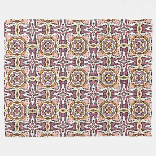 Koraal Sinaasappel Rood Mauve Roze Violet Zwart Tr Fleece Deken (Voorkant (Horizontaal))