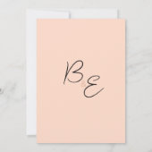 Koraal sinaasappel roze elegant bloemenbruiloft kaart (Achterkant)